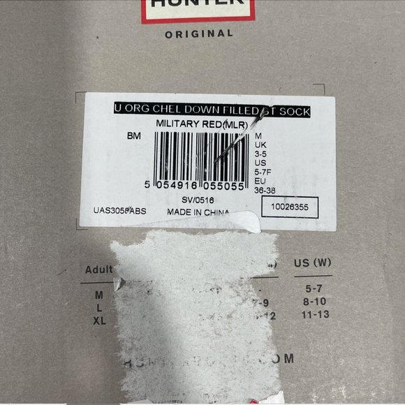 NIB‎ $55 Hunter [ Medium 5-7 US ] Chelsea Down Insulated Boot Socks Military Red - Picture 5 of 13